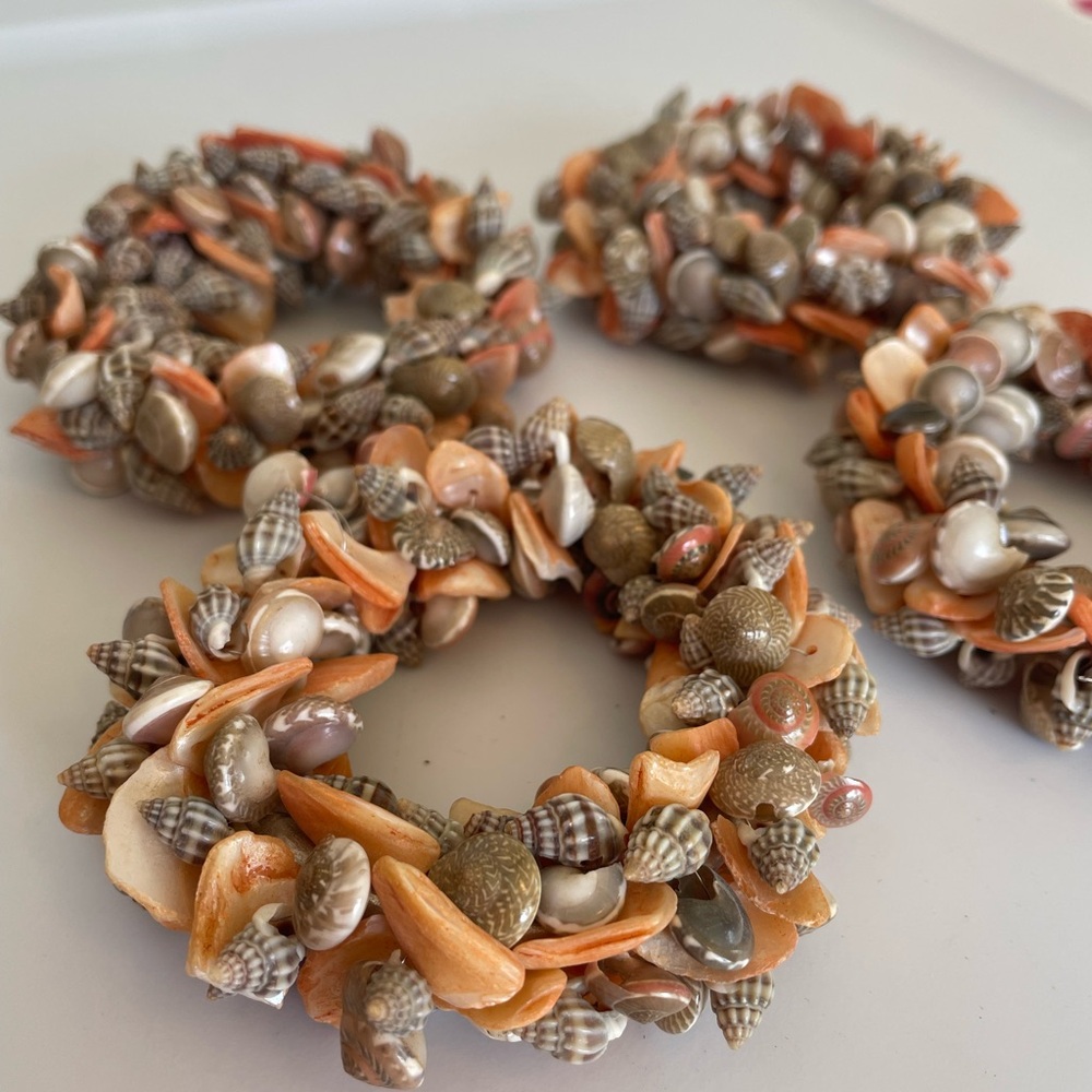 Handcrafted Shell Napkin Rings Set of 4
Authentic Seashells Coastal Thanks
